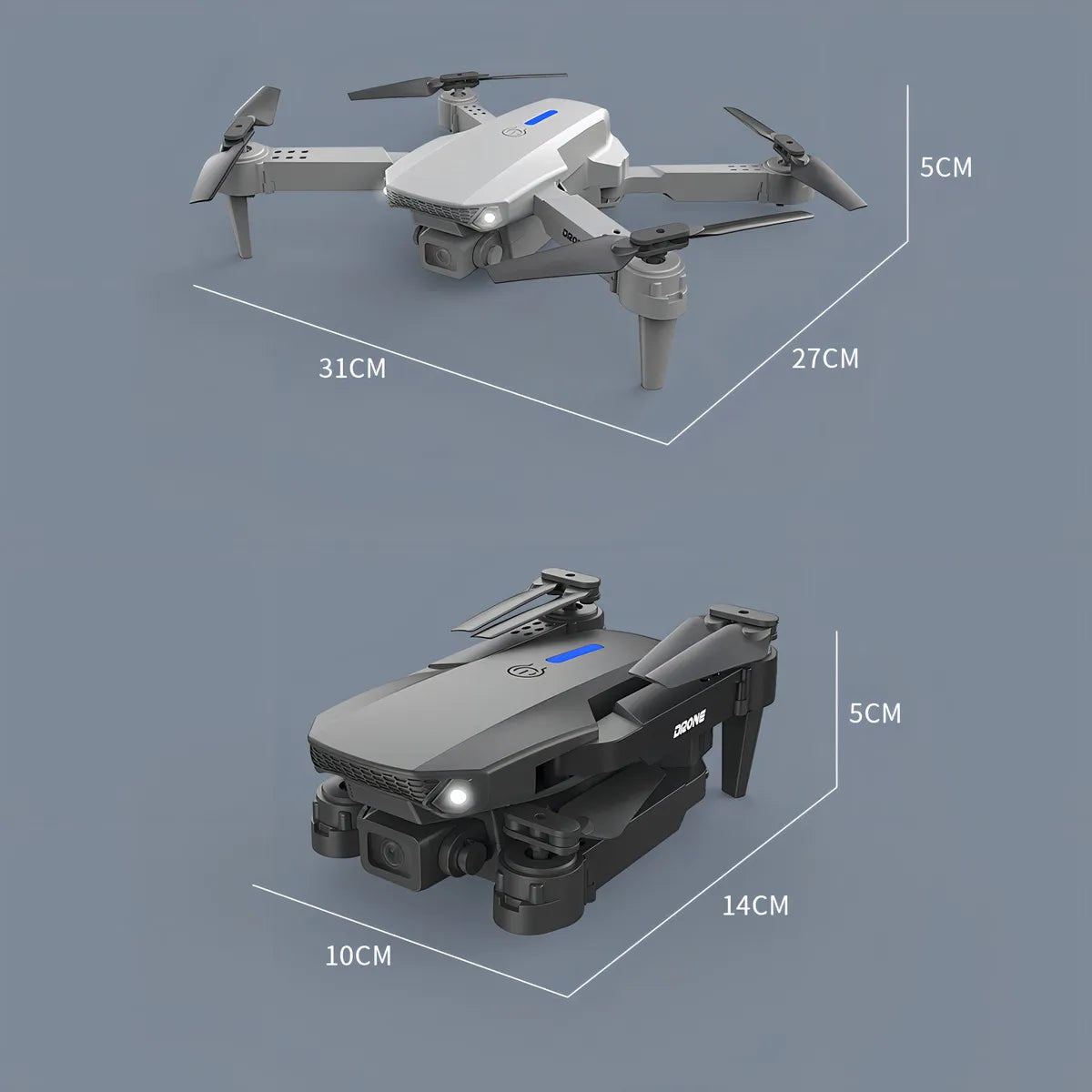 35 % OFF - DRON E88, Cuadricóptero de doble cámara 4K HD