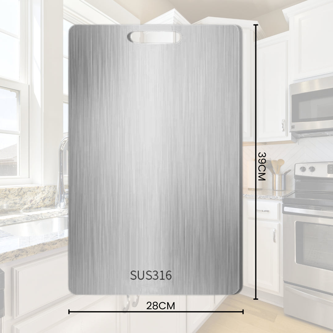 Combo Acerox®  Tabla de Picar 39x28 cm + 5 Ensaladeras en Acero