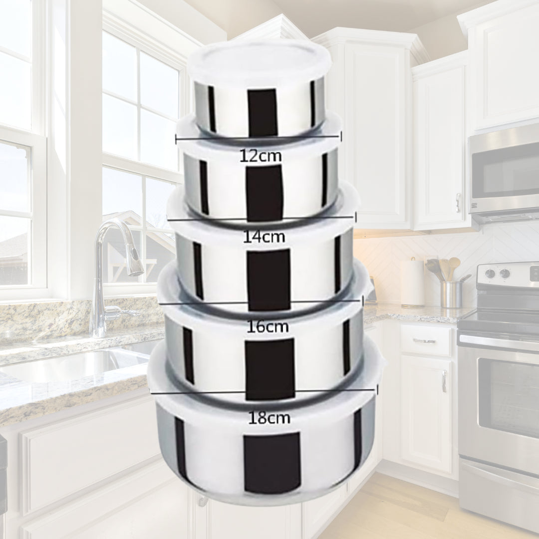 Combo Acerox®  Tabla de Picar 39x28 cm + 5 Ensaladeras en Acero