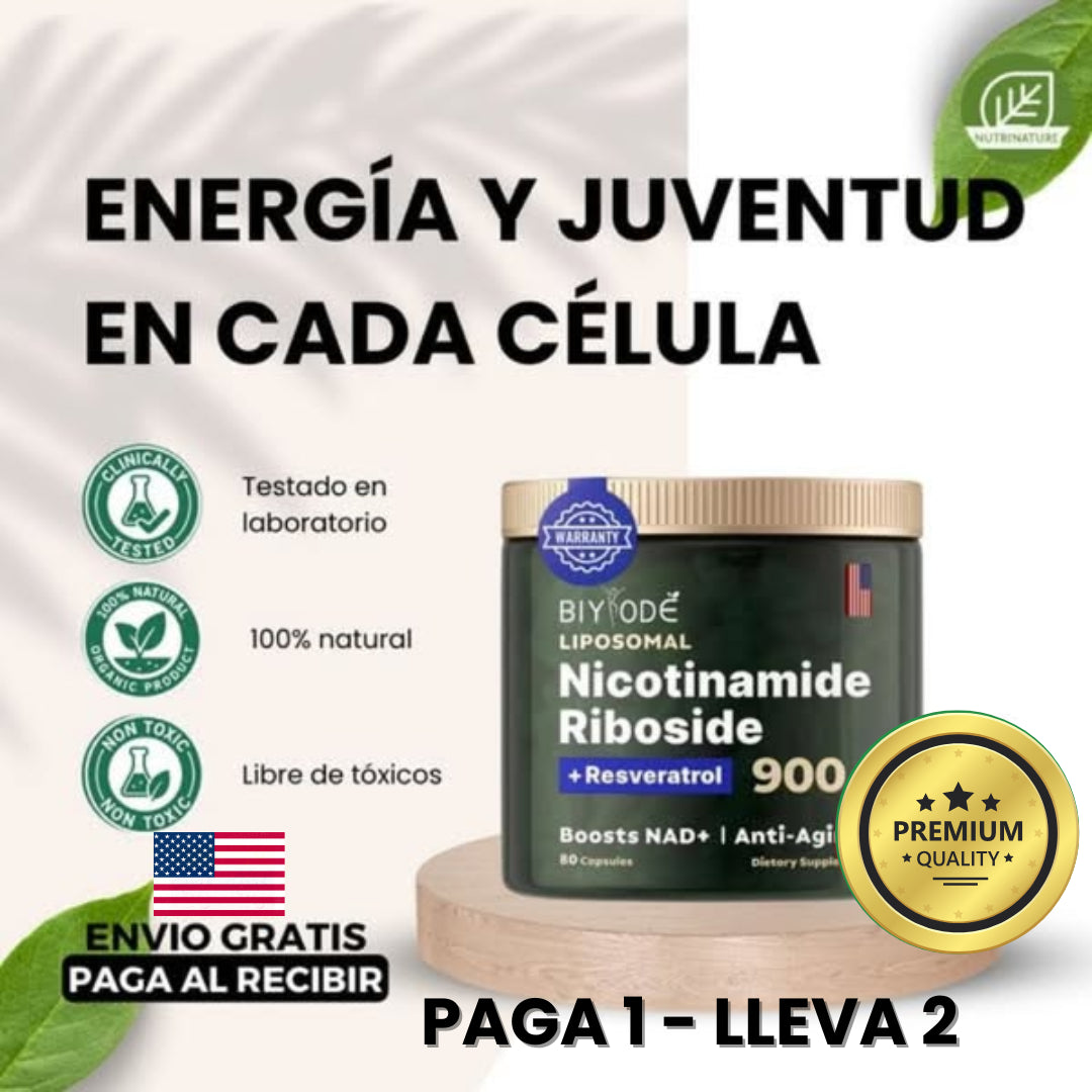 PAGA 1 - LLEVA 2 💫NAD+™I Liposomal Nicotinamide Riboside +Reverastrol | Antienvejecimiento