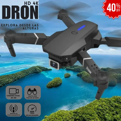 35 % OFF - DRON E88, Cuadricóptero de doble cámara 4K HD